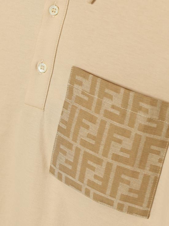26SS [키즈] 펜디 폴로 셔츠 JMI5027AJ F1P2N Natural - FENDI
