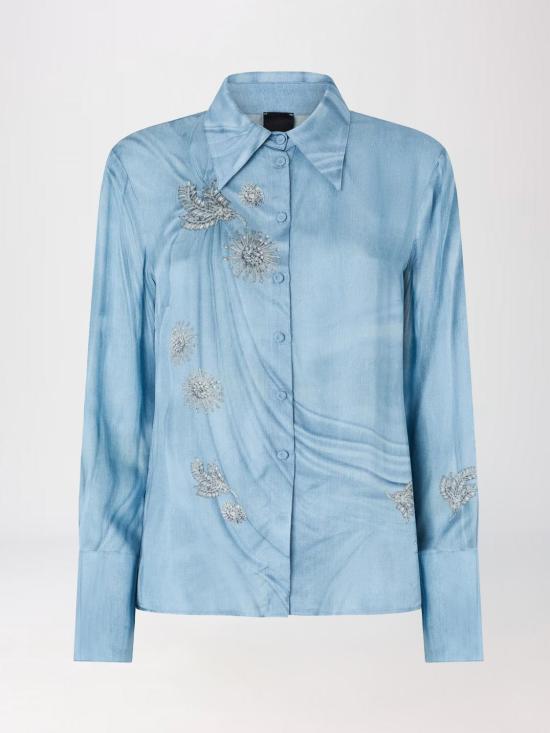 26SS 핑코 셔츠 106211A37N F15 Gnawed Blue - PINKO