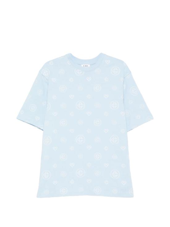 26SS 카사블랑카 반팔 티셔츠 JTS044 05 Azzurre - CASABLANCA