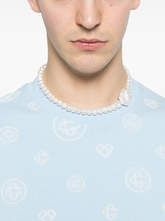 26SS 카사블랑카 반팔 티셔츠 JTS044 05 Azzurre - CASABLANCA