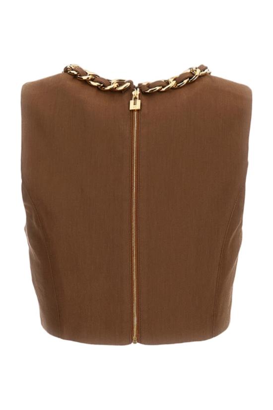 26SS 엘리자베타프랜치 민소매 티셔츠 TO06062E2600 Brown - ELISABETTA FRANCHI