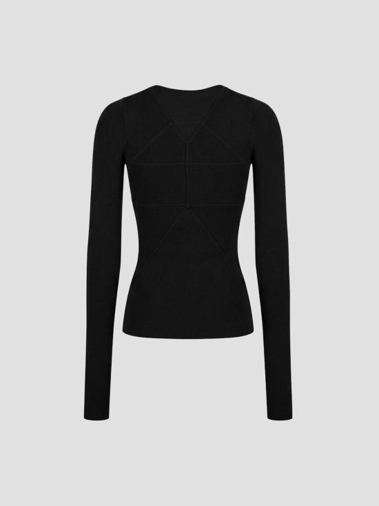 26SS 릭 오웬스 긴팔 티셔츠 RO01F6277JSV 09 BLACK - RICK OWENS