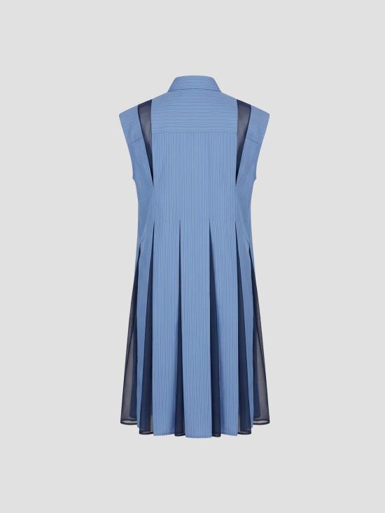 26SS 사카이 미디 원피스 2608482 421 BLUE STRIPE - SACAI