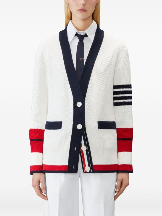 26SS 톰브라운 가디건 FKC711A Y3016100 White - THOM BROWNE