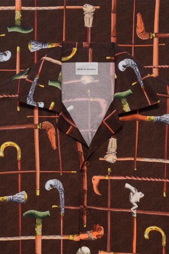 26SS 드롤드무슈 반팔 셔츠 KSH230VI033BN Brown - DROLE DE MONSIEUR