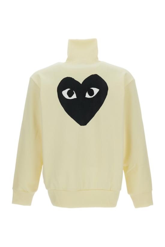  꼼데가르송 블랙 하트 와펜 트랙 자켓 AXT256IVORY White - COMME DES GARCONS