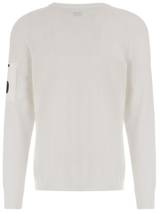 26SS 씨피 컴퍼니 코튼 크레이프 크루넥 렌즈 스웨터 20CMKN105A006323O103 White - C.P. COMPANY