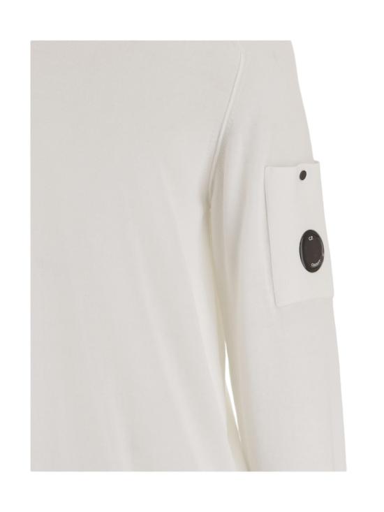 26SS 씨피 컴퍼니 코튼 크레이프 크루넥 렌즈 스웨터 20CMKN105A006323O103 White - C.P. COMPANY
