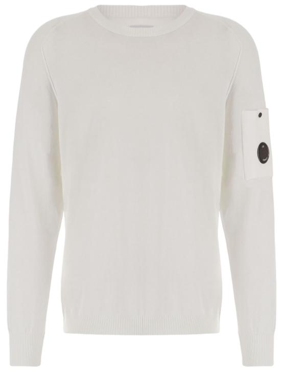 26SS 씨피 컴퍼니 코튼 크레이프 크루넥 렌즈 스웨터 20CMKN105A006323O103 White