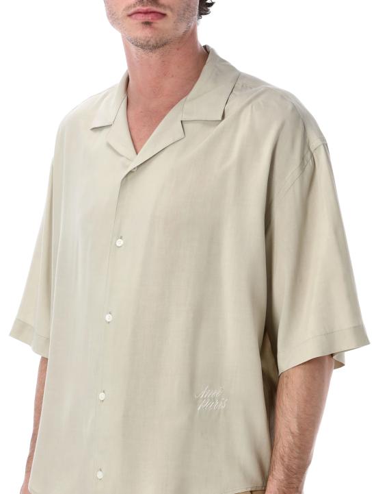 26SS 아미 숏슬리브 자수 아미 파리 박시 셔츠 HSH830VI0036 229 CAFECREME - AMI