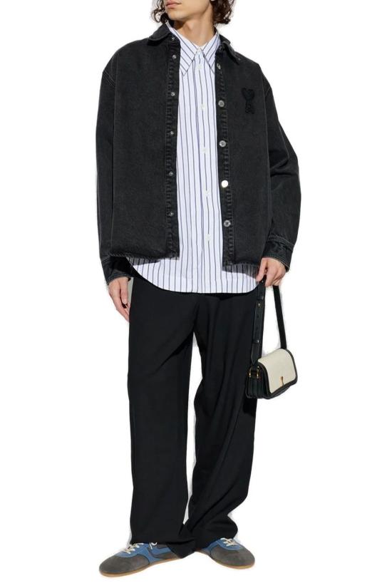 26SS 아미 뉴 울 엘라스티케이티드 웨이스트 트라우저 HTR868WV0194 001 NOIR - AMI