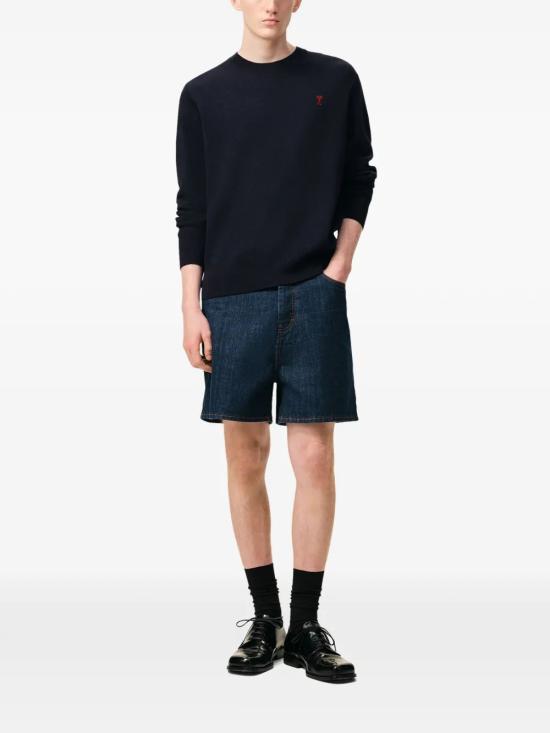 26FW 아미 ADC 크루넥 스웨터 HKS826001 414 NAVYRED 414 NAVY RED - AMI