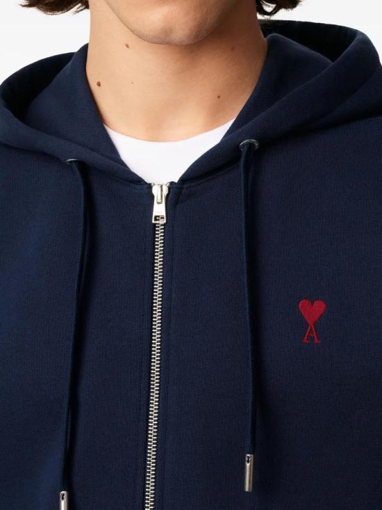 26SS 아미 후드 티셔츠 BFUSW435730 430 NIGHT BLUE - AMI