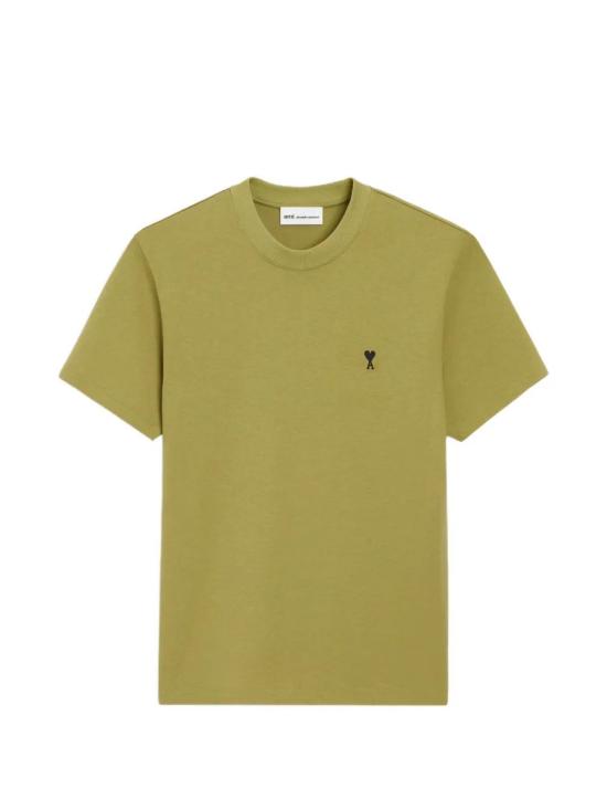 26FW 아미 스몰 하트 로고 라이트 코튼 저지 티셔츠 HTS346724 A035 MATCHA