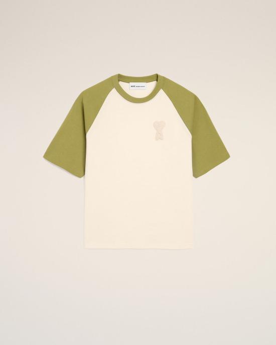 26SS 아미 반팔 티셔츠 UTS379726 A041 BLANC CREMEMATCHA A041 BLANC CREME MATCHA