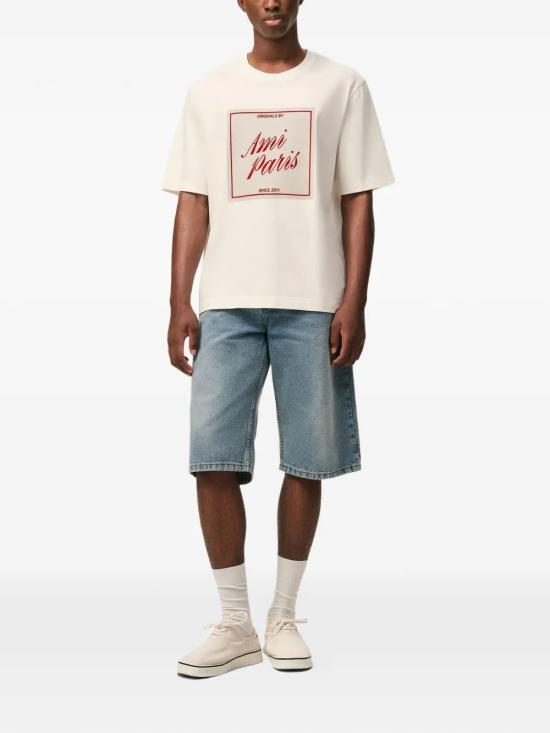 26SS 아미 반팔 티셔츠 UTS385726 136 WHITE CREAM - AMI