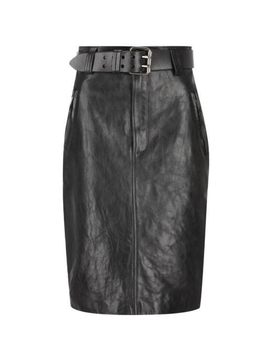 26SS 생로랑 미디 스커트 865021YCVD2 1000 BLACK