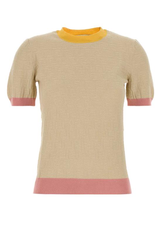 26SS 펜디 코튼 실크 스웨터 FZXE94AW4S F0WC4 NUDE NEUTRALS