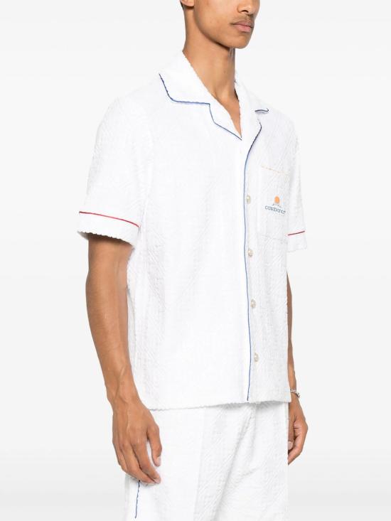 25FW 카사블랑카 반팔 셔츠 MPF25SH08501 BRIGHTWHT - CASABLANCA