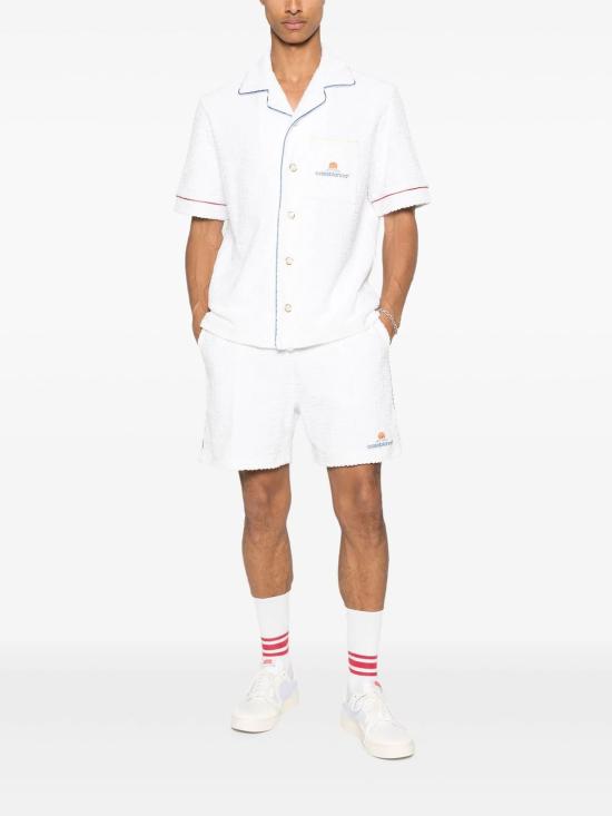 25FW 카사블랑카 반팔 셔츠 MPF25SH08501 BRIGHTWHT - CASABLANCA