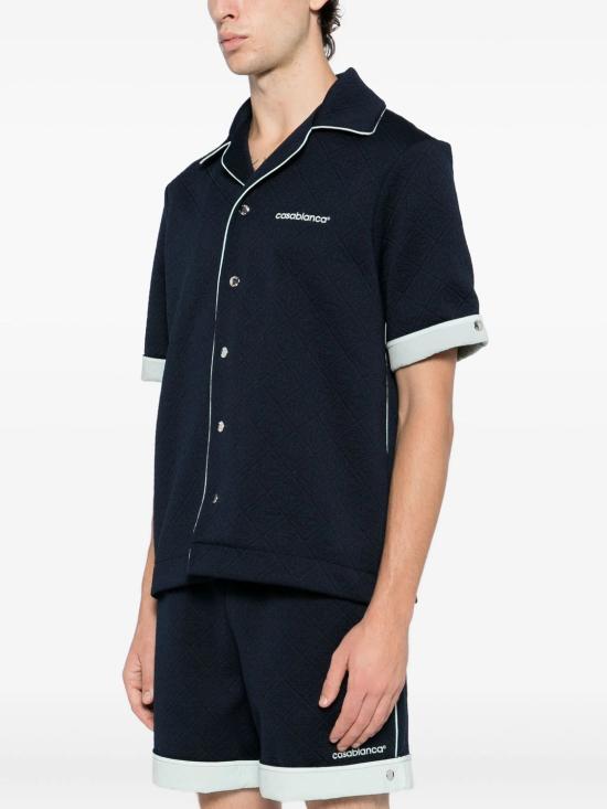 25FW 카사블랑카 반팔 셔츠 MPF25SH19001 NAVY - CASABLANCA