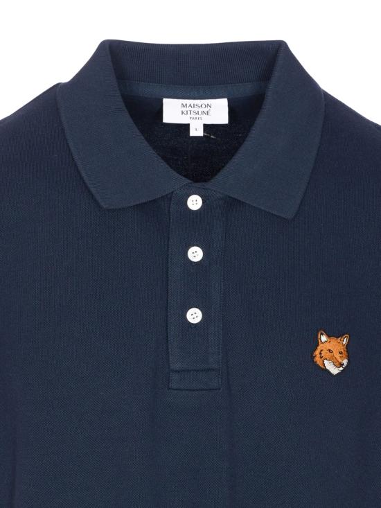 26SS 메종키츠네 폭스 헤드 레귤러 폴로 티셔츠 PM00209KP0002 0413 Blue - MAISON KITSUNE