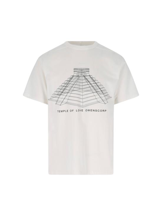 26SS 릭 오웬스 반팔 티셔츠 RR01F2232 JAEP16 1109 White