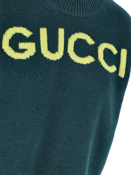 26SS 구찌 인타르시아 소프트 울 탑 851972 XKEBC 3027 Green - GUCCI