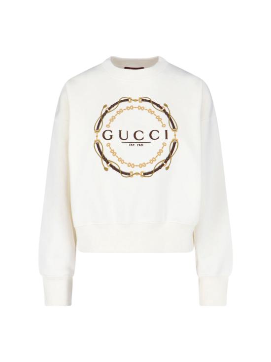 26SS 구찌 프린트 디테일 코튼 저지 스웨트셔츠 837931 XJHQV 9733 White