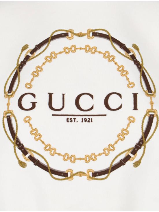 26SS 구찌 프린트 디테일 코튼 저지 스웨트셔츠 837931 XJHQV 9733 White - GUCCI