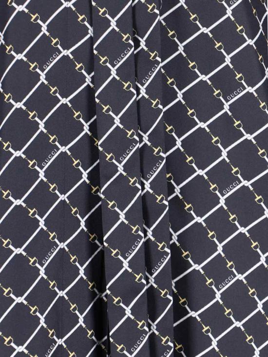 26SS 구찌 프린트 실크 트윌 드레스 853056 ZAUM1 1173 Black - GUCCI