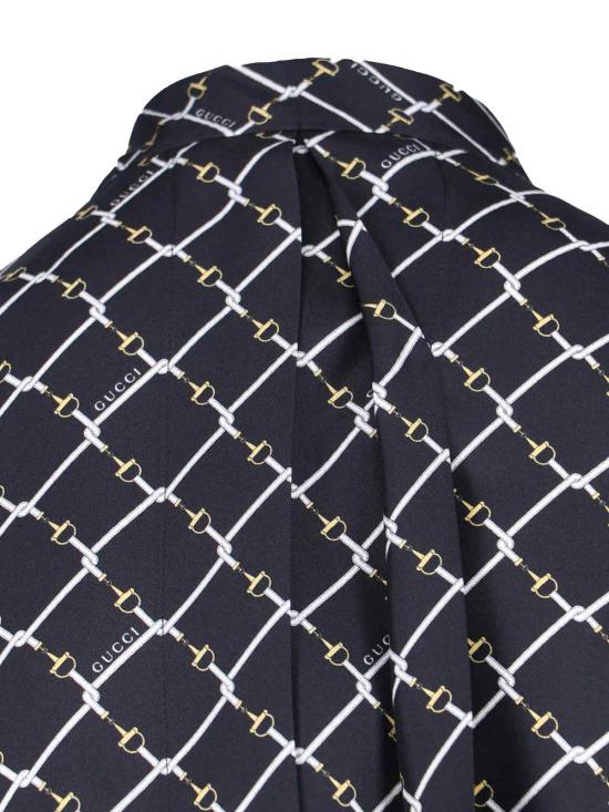 26SS 구찌 프린트 실크 트윌 드레스 853056 ZAUM1 1173 Black - GUCCI