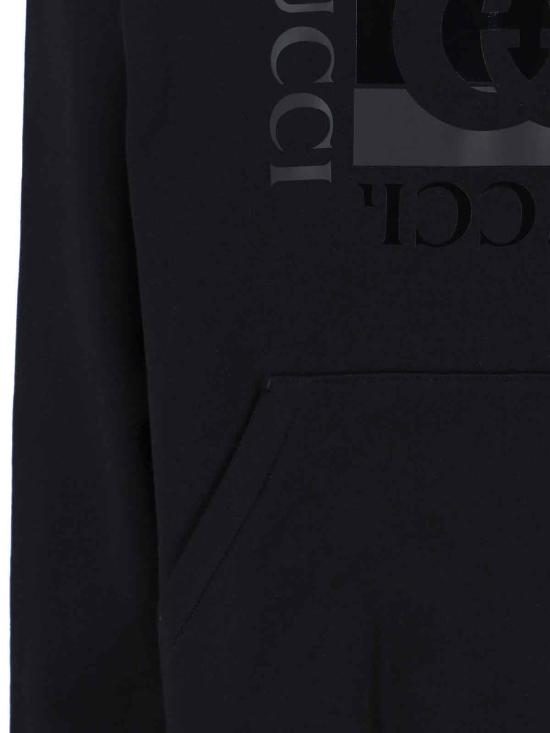 26SS 구찌 프린트 디테일 코튼 저지 스웨트셔츠 855976 XJHNH 1152 Black - GUCCI