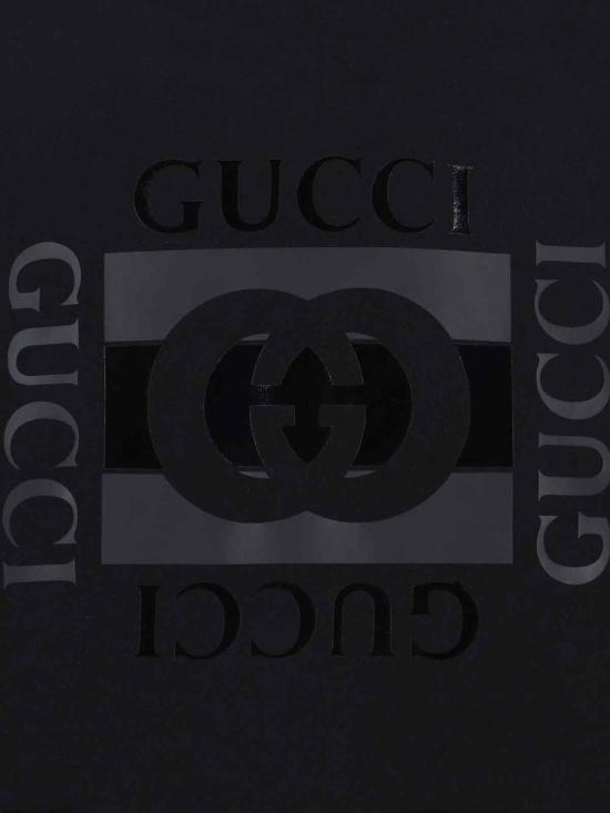 26SS 구찌 프린트 디테일 코튼 저지 스웨트셔츠 855976 XJHNH 1152 Black - GUCCI