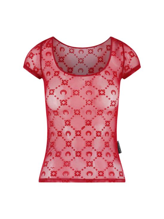 26SS 마린세르 반팔 티셔츠 WTO389A CJER0005 RD11 Red