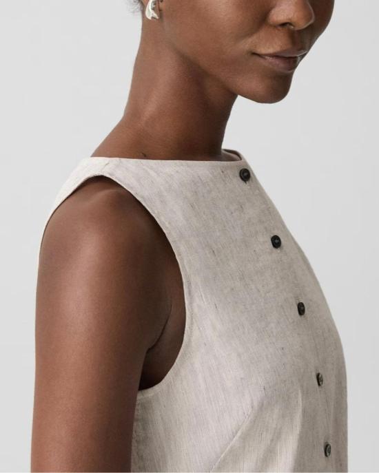  띠어리 블라우스 Theory Boatneck Cutaway Top Cognac Multi - THEORY