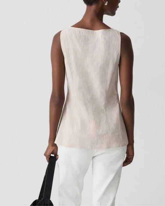  띠어리 블라우스 Theory Boatneck Cutaway Top Cognac Multi - THEORY