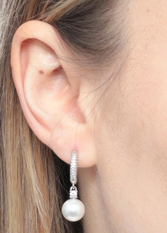 26SS 셀프 포트레이트 이어링 SS26602ESL CRYSTAL PEARLSILVER Argento - SELF PORTRAIT