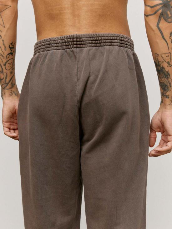  마틴로즈 트레이닝/조거 팬츠 마틴 로즈 워시드 브라운 코튼 스트레이트 레그 스웨트팬츠 - MARTINE ROSE