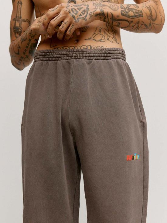  마틴로즈 트레이닝/조거 팬츠 마틴 로즈 워시드 브라운 코튼 스트레이트 레그 스웨트팬츠 - MARTINE ROSE