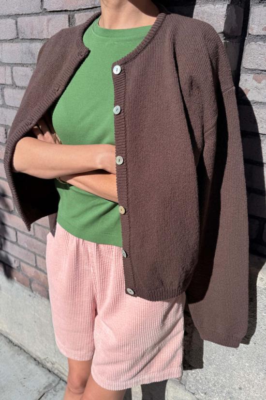  르 본 숍 가디건 르봉숍 레일라 코튼  브라운 - Le Bon Shoppe