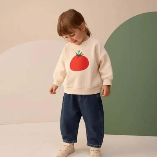  [키즈] Bug + Bean 풀오버 키즈 버그 + 빈 유기농 면 토마토 스웨트셔츠