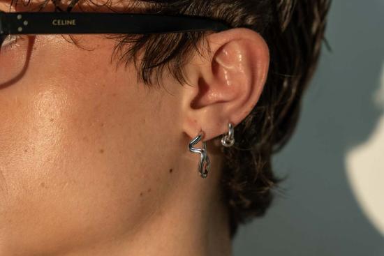  마이 스토어 이어링 밀크앤로즈 하트비트 후프 - MY STORE