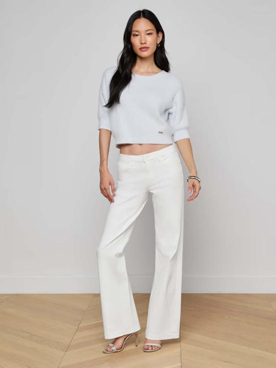  라장스 데님 팬츠 조앤 로우 라이즈 와이드 레그 장 블랑