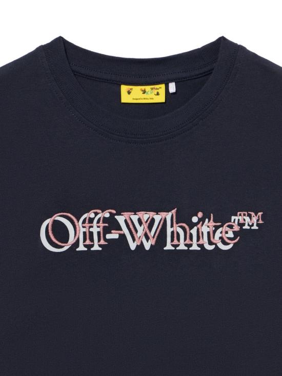 26SS [키즈] 오프화이트 티셔츠 44GAA001S26J001410 SEABORNE Blue - OFF WHITE