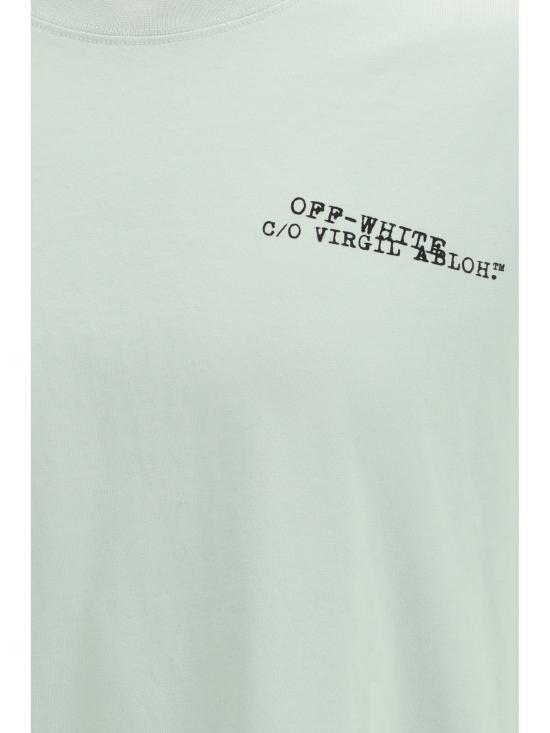 26SS 오프화이트 반팔 티셔츠 44MAA120S26J00S330 3030 GREEN - OFF WHITE