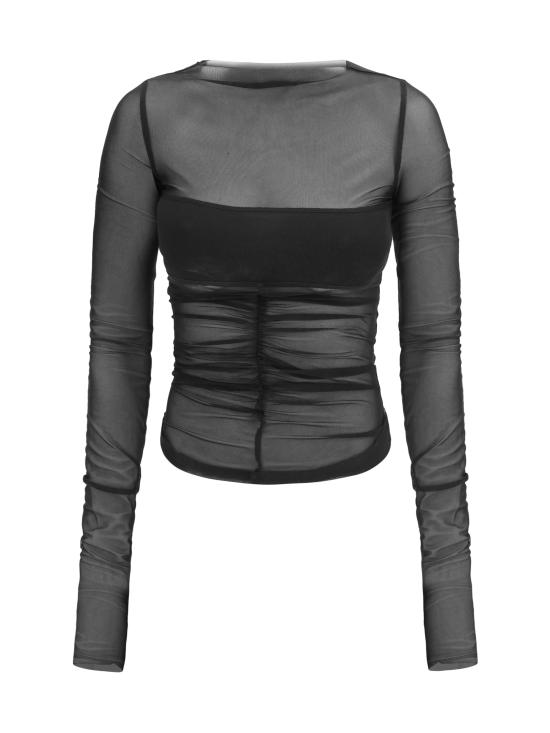 26SS 릭 오웬스 긴팔 티셔츠 RO01F6274TUSRJA 09 BLACK