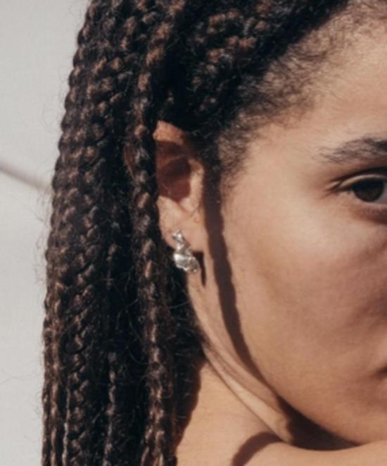  스윔 투 더 문 이어링 재활용 스털링 실버로 제작된 '' 멜리아 귀걸이 - SWIM TO THE MOON