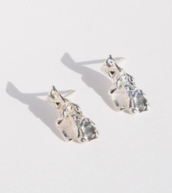  스윔 투 더 문 이어링 재활용 스털링 실버로 제작된 '' 멜리아 귀걸이 - SWIM TO THE MOON