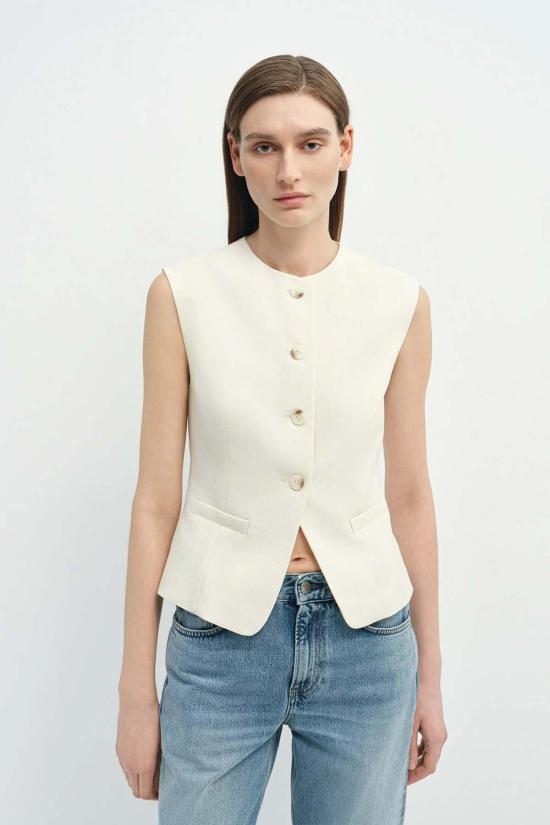  소피 루 베스트 Sophie Rue Elira 버튼 프론트  백로 - SOPHIE RUE